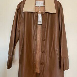 [NWT] Sienna Vegan Leather Jacket - Mocha (Petite Studio) - XS